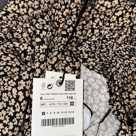 ZARA Kids | Camel | PLEATED FLORAL DRESS - Picture 8 of 8